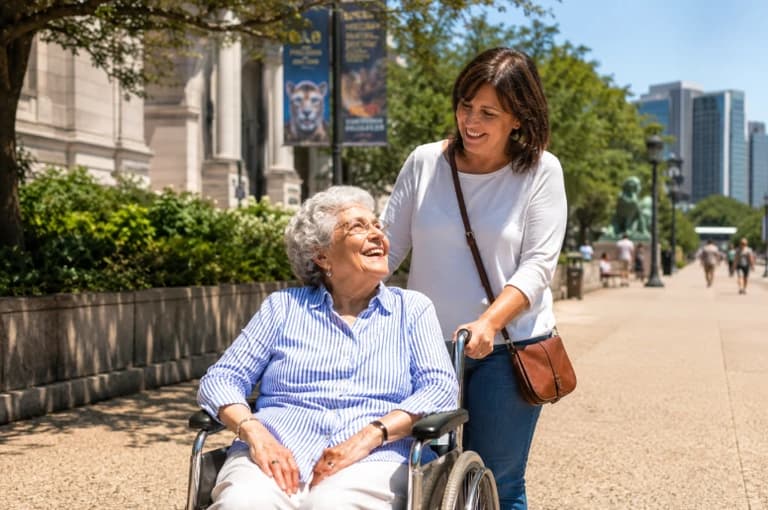 Wheelchairs for assisted sightseeing