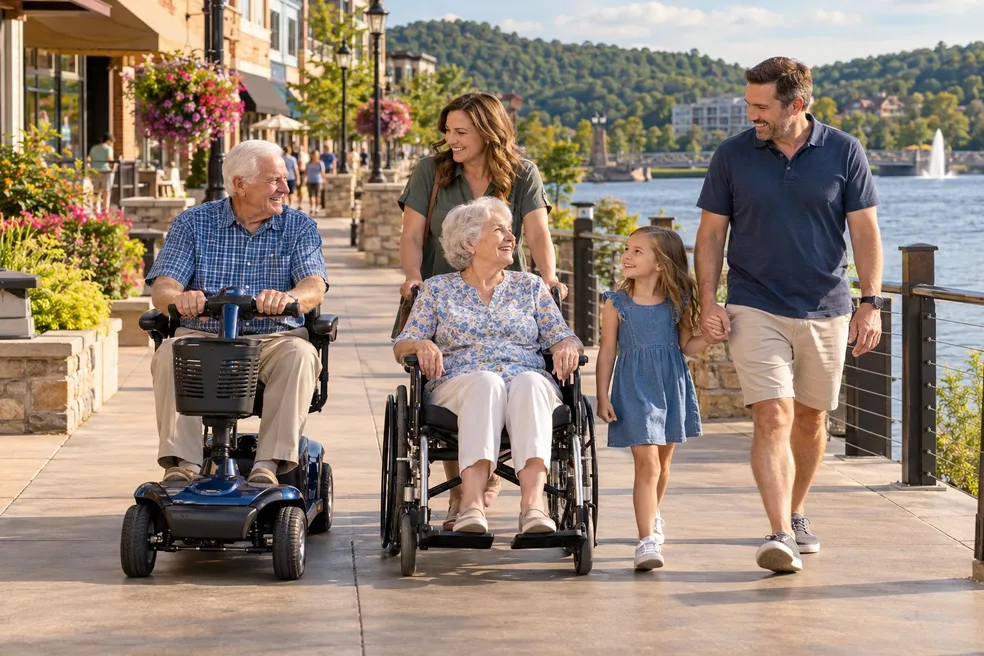 Generations together on Branson's waterfront