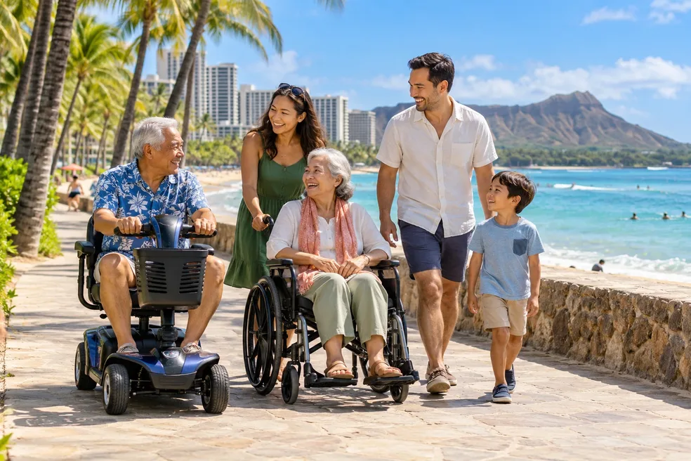 Generations together on the Waikiki waterfront