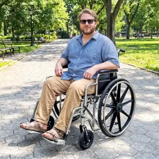 Extra Wide Standard Wheelchair offering extra room and comfort for relaxed sightseeing - Cloud of Goods - Dallas