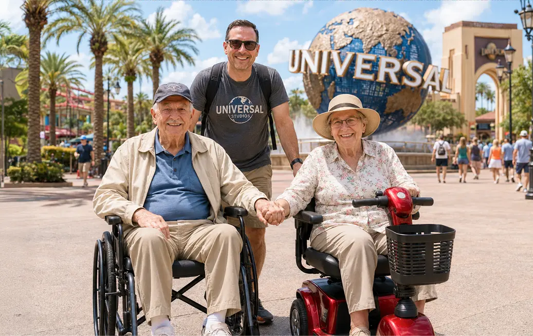 Family of happy customers who rented wheelchair from Cloud of Goods