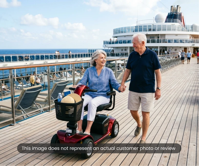 Customer using Scooter extra grande e resistente