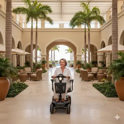 In many resort hotel common areas and walkways