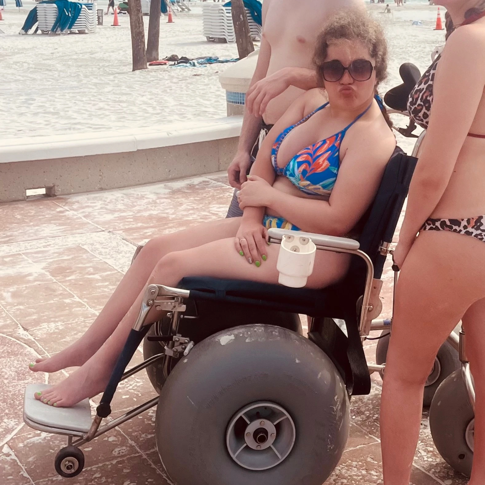 Customer using Beach wheelchair