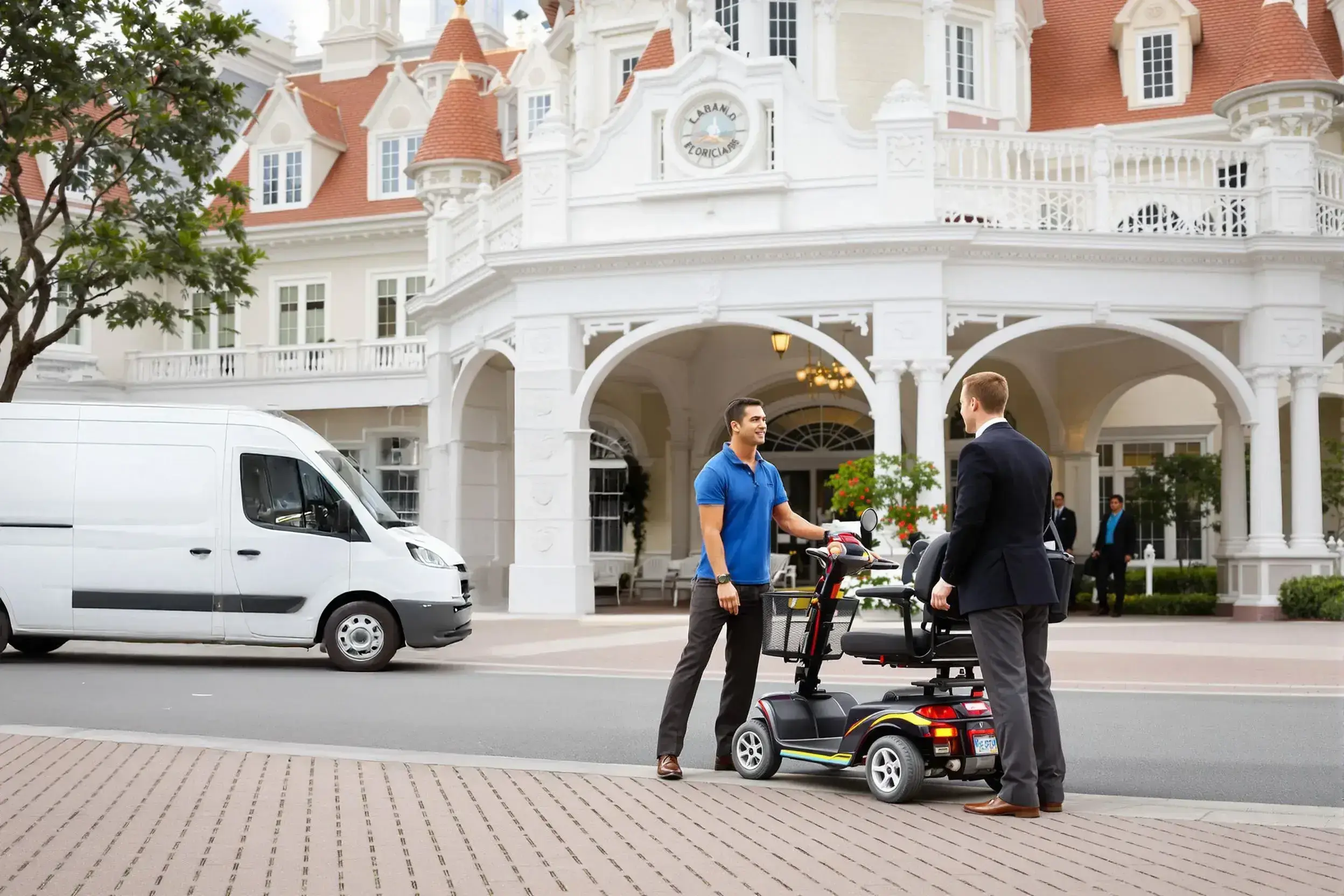 Entrega de scooter en la recepción del Four Seasons Resort Orlando
