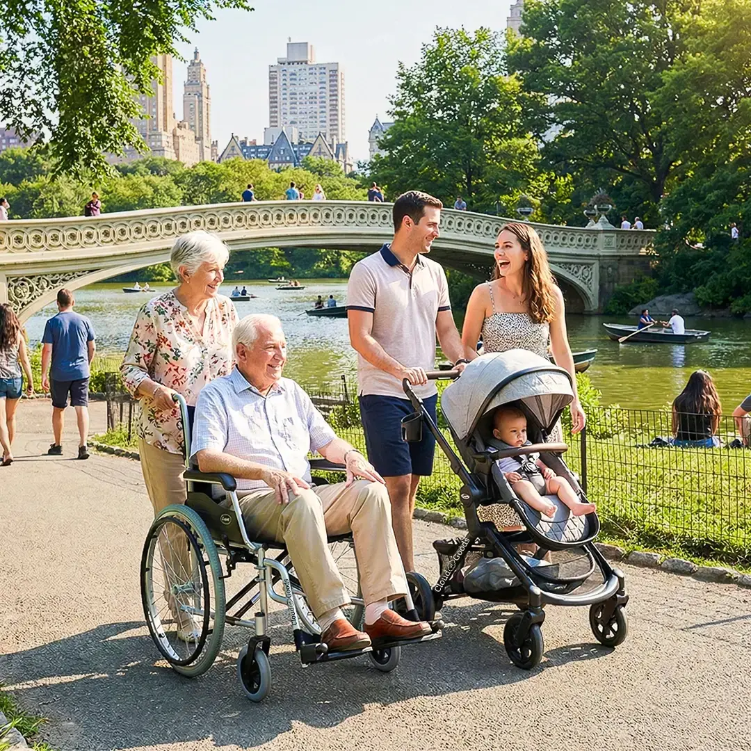 Customer using Cloud of Goods mobility scooter