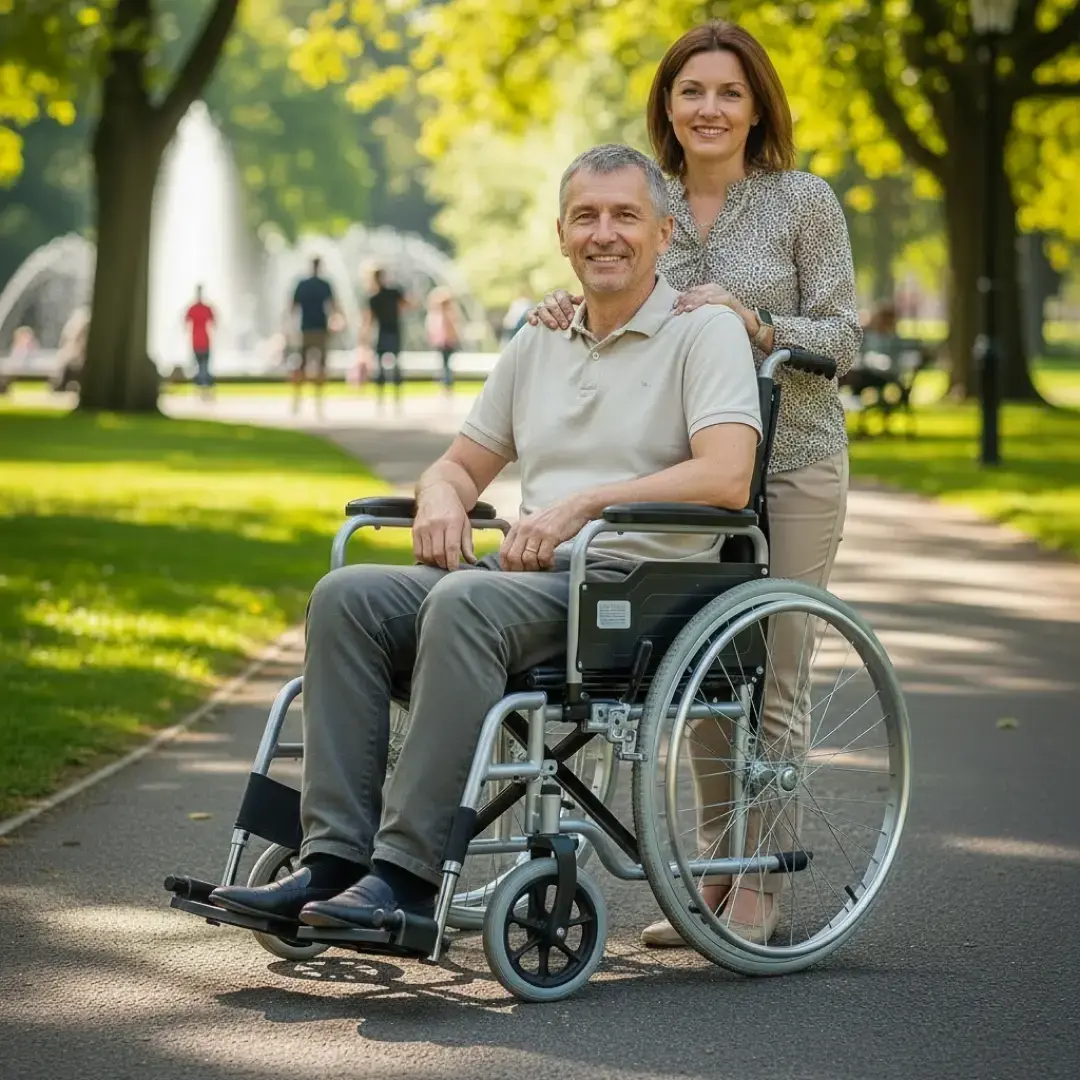 Customer using Cloud of Goods mobility scooter