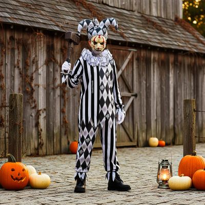 EraSpooky Evil Scarecrow Costume Adult Men Straw Wizard Kit Halloween Party Role Play Outfits Size M